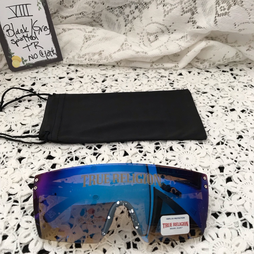True Religion Mirrored Shield Sunglasses In Blue-Purple-Spotted